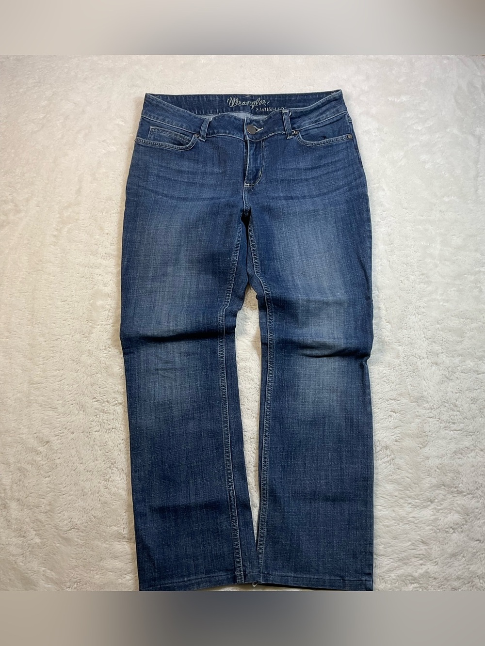 Wrangler Aura Women’s Bootcut Jeans Blue Stretch Western Cowgirl No Size Tag